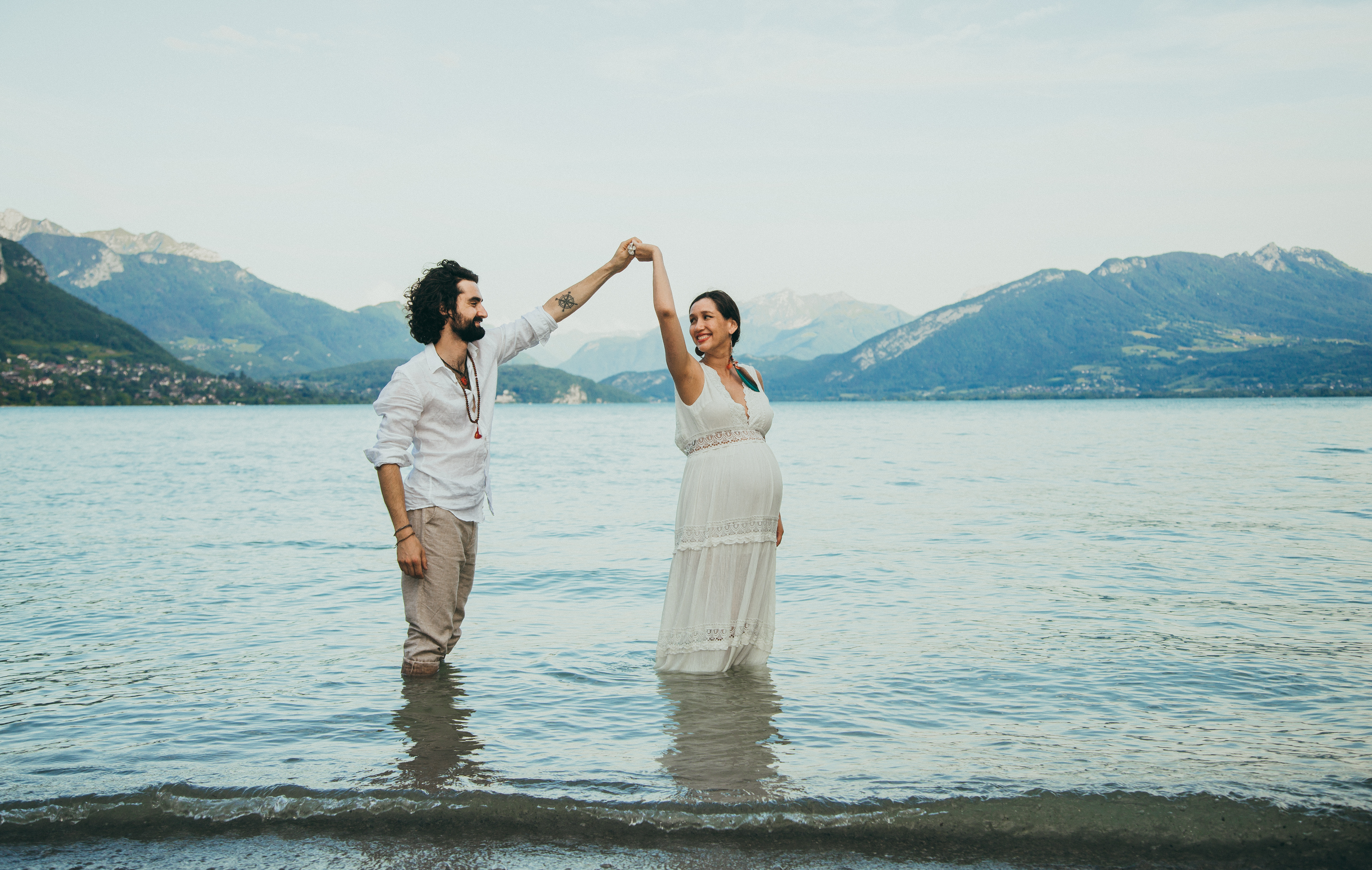 Séance photo romantique en extérieur